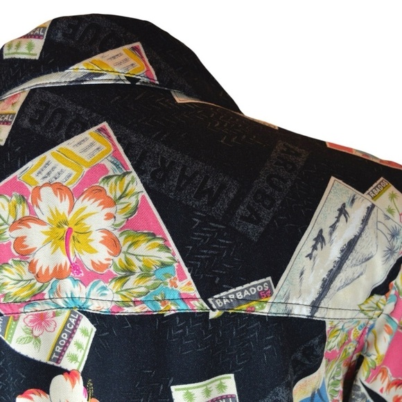 Vintage Island Traders Short Sleeve Button Down Tropical Rayon Shirt, Small - Picture 7 of 8